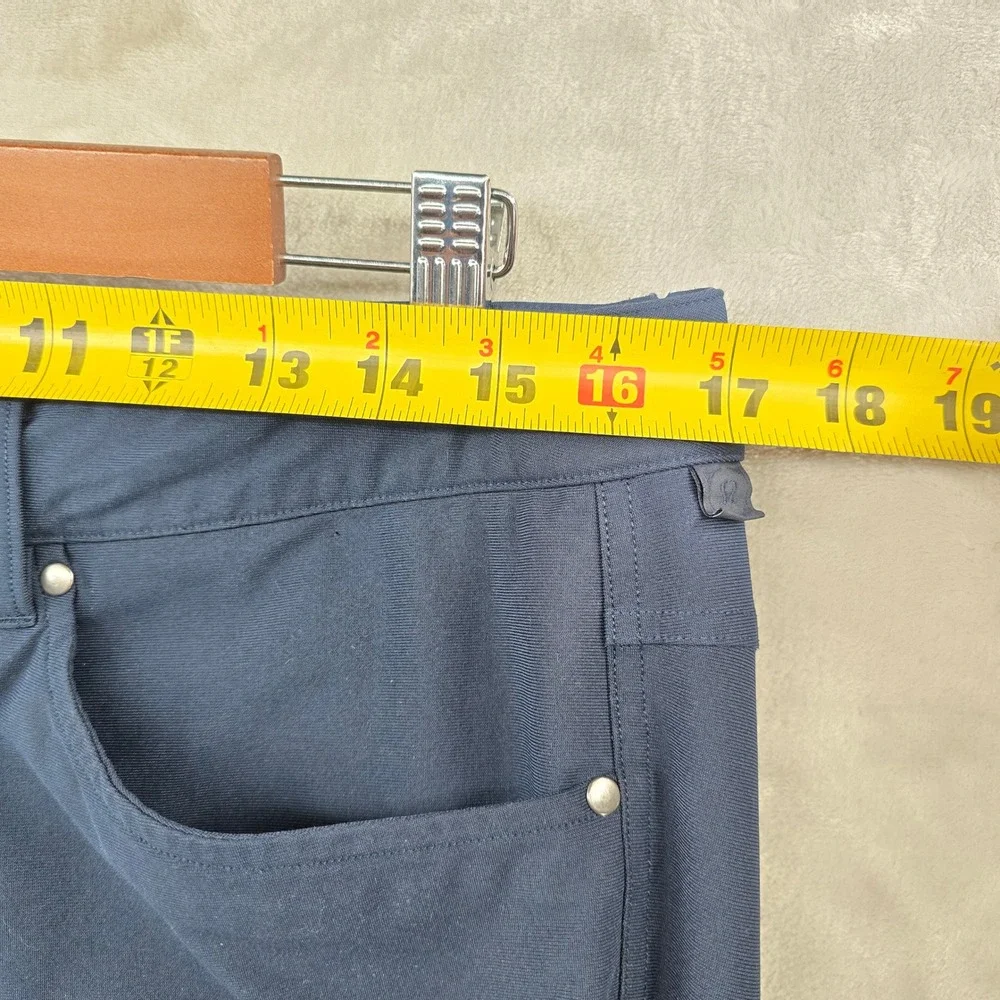 Lululemon ABC Pant Mens 32 Navy Blue Slim Fit Warpstreme Performance‎ Trousers